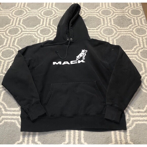 Vintage Mack Truck Hoodie Sweatshirt Mens XL Champion Reverse Weave Pullover - Picture 1 of 12